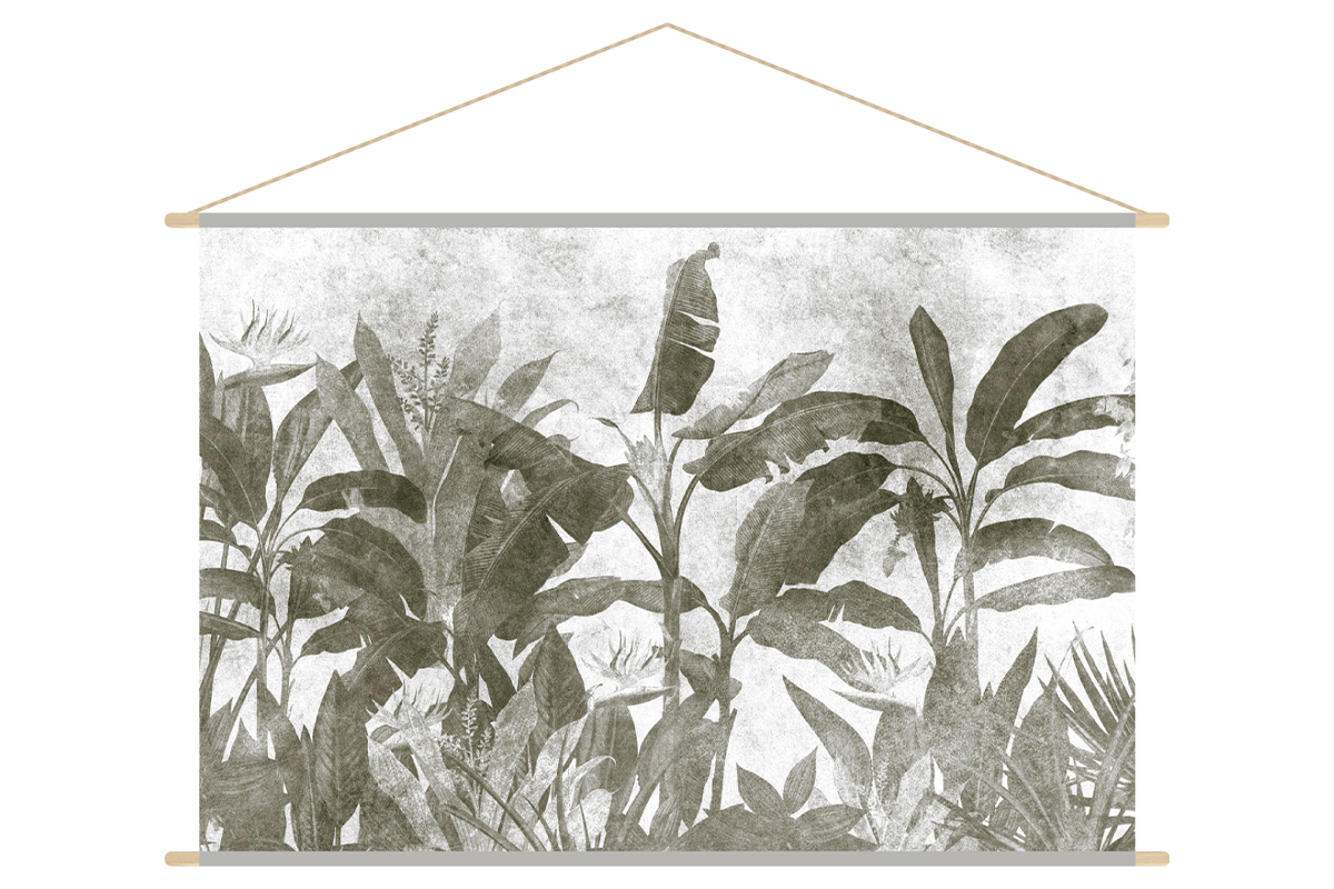 Kakemono soggetto vegetale bianco e nero L150 x L100 cm MACA