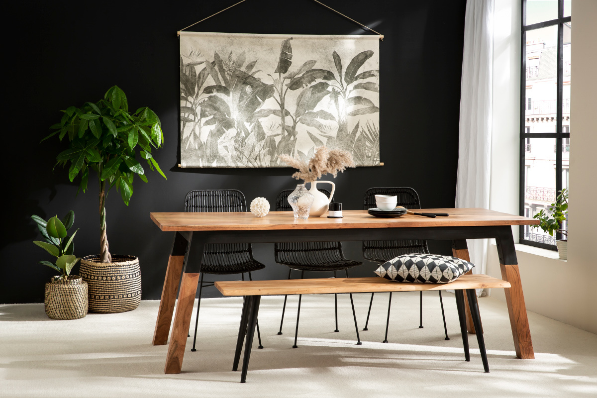 Kakemono soggetto vegetale bianco e nero L150 x L100 cm MACA