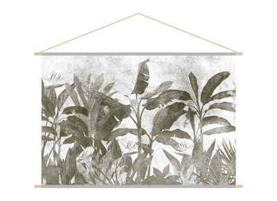Kakemono soggetto vegetale bianco e nero L150 x L100 cm MACA