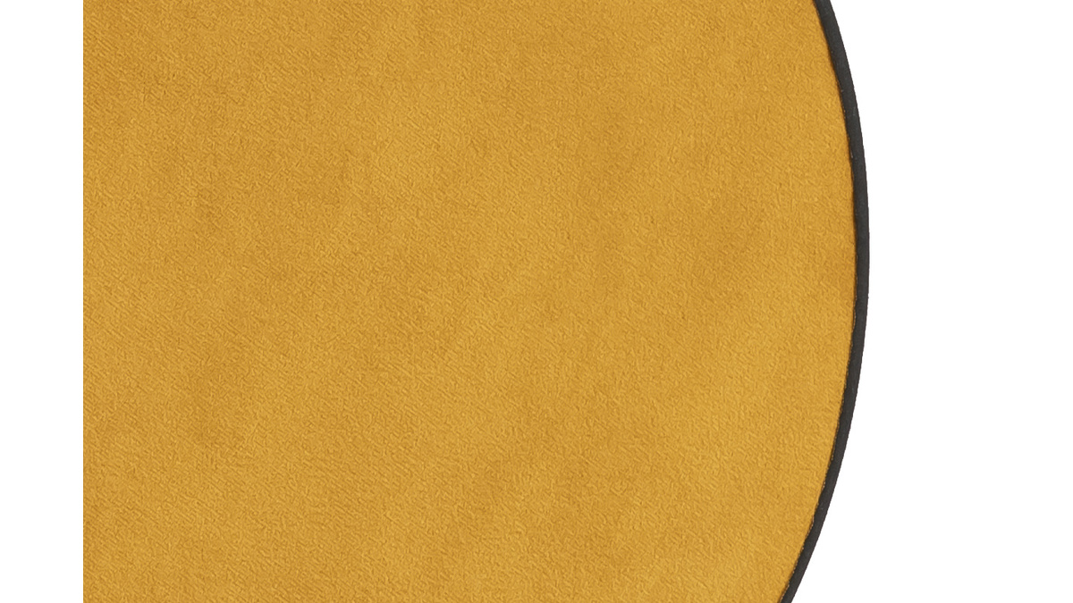 Lampada a sospensione bi-materiale velluto giallo senape e fibra di rafia D35 cm VERSO