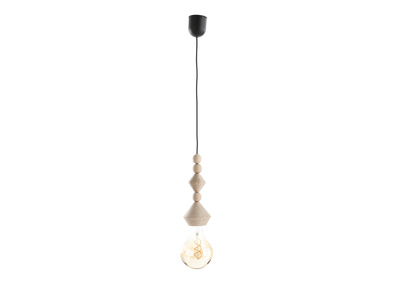 Lampada a sospensione con perle in legno massello AKOYA - Lampada a sospensione con perle in legno massello AKOYA