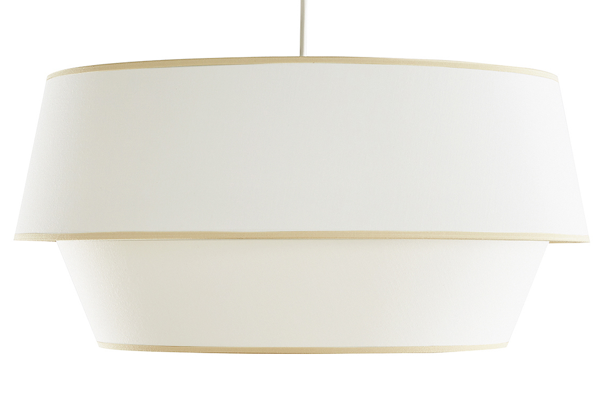Lampada a sospensione design bi-materiale beige SENSA