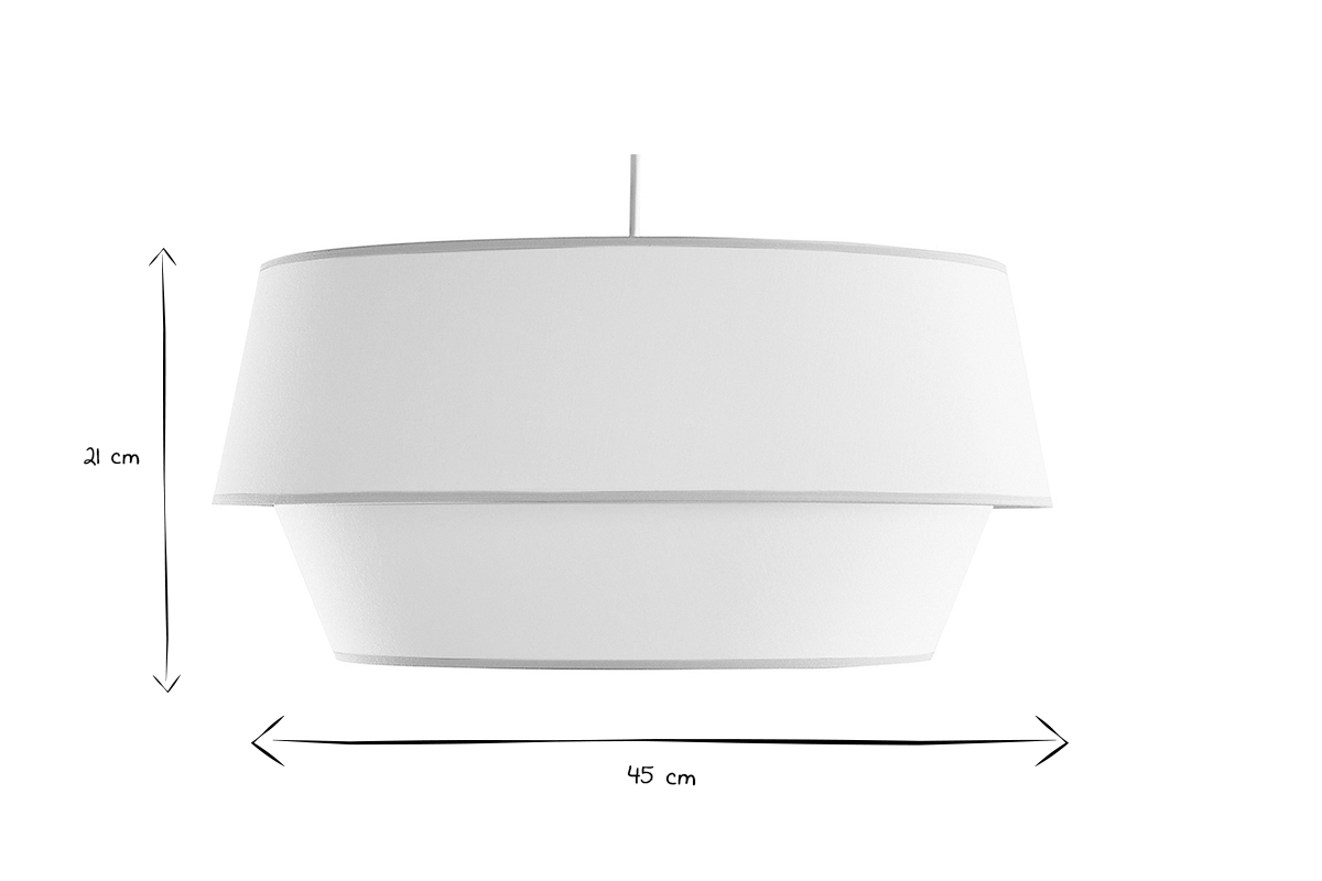 Lampada a sospensione design bi-materiale beige SENSA