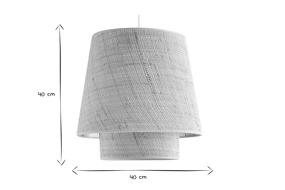 Lampada a sospensione design in fibra di rafia D40 cm JUME