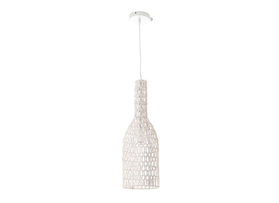 Lampada a sospensione design in rattan bianco D19 cm PHILAE