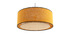 Lampada a sospensione in lino giallo senape e fibra di rafia D50 cm TRAVES