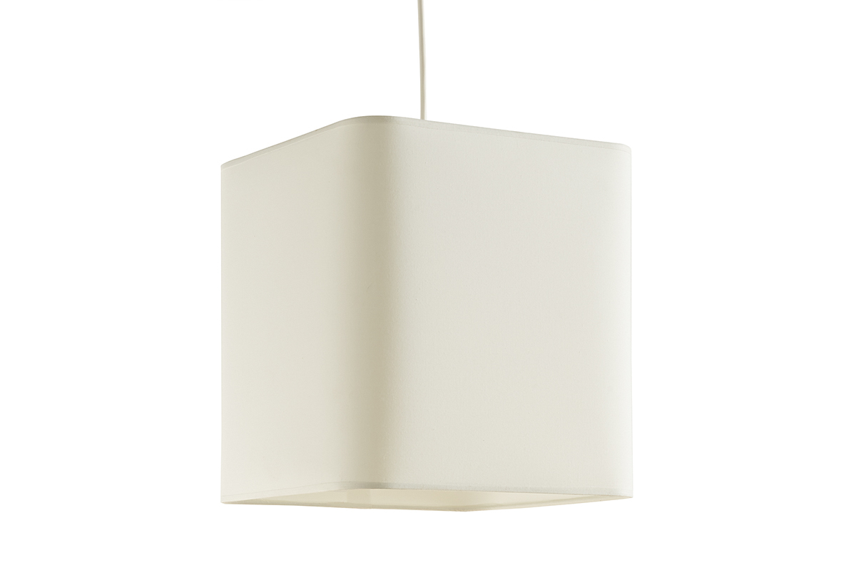 Lampada a sospensione vintage cubo cotone cru L28 CUBO