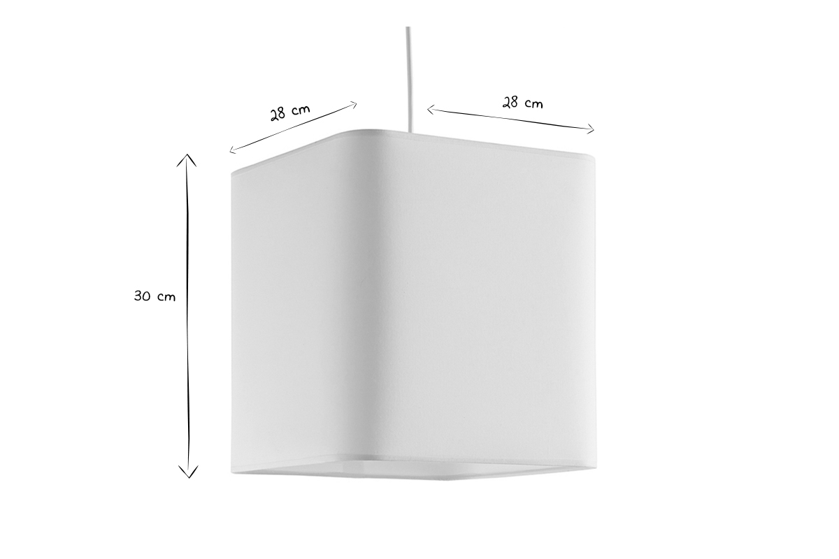Lampada a sospensione vintage cubo cotone cru L28 CUBO