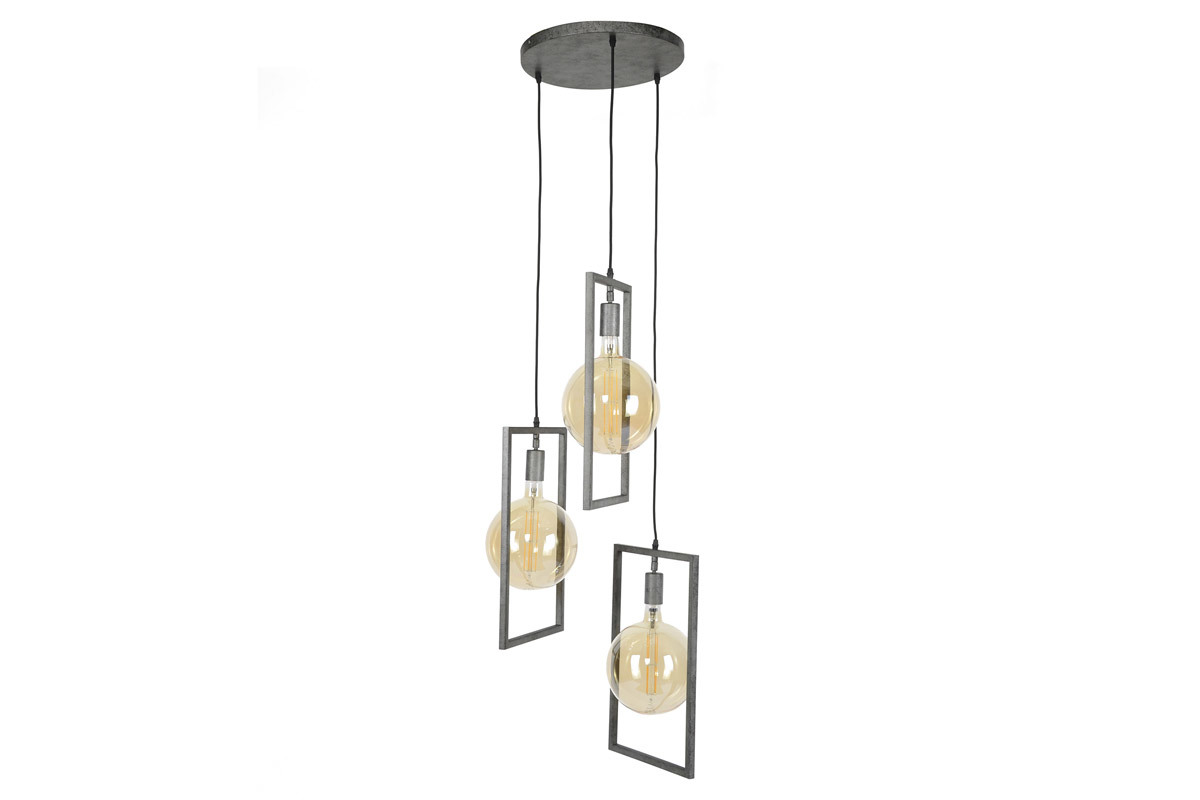 Lampada da soffitto design 3 sfere finitura argento antico DIYA