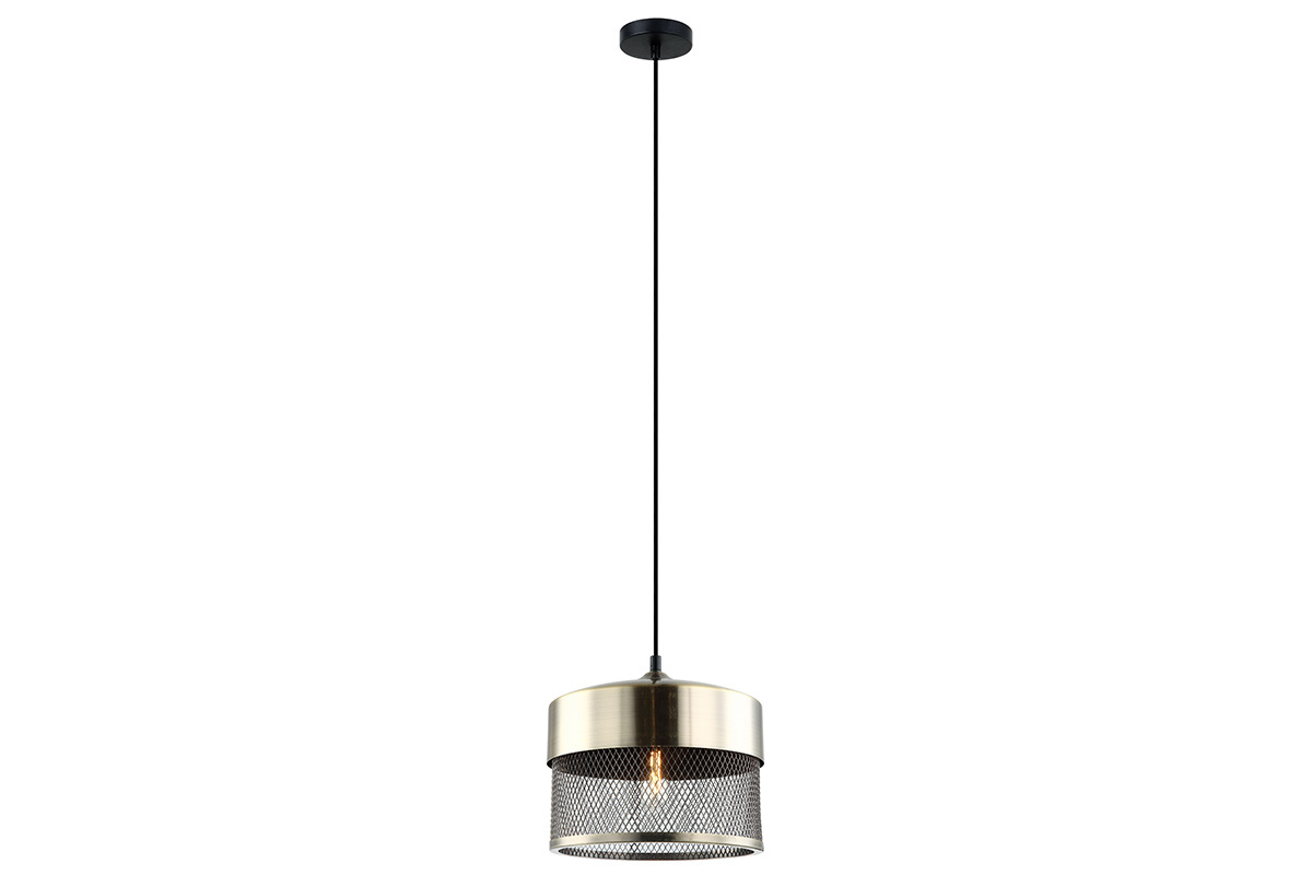 Lampada da soffitto design in metallo dorato e nero RING