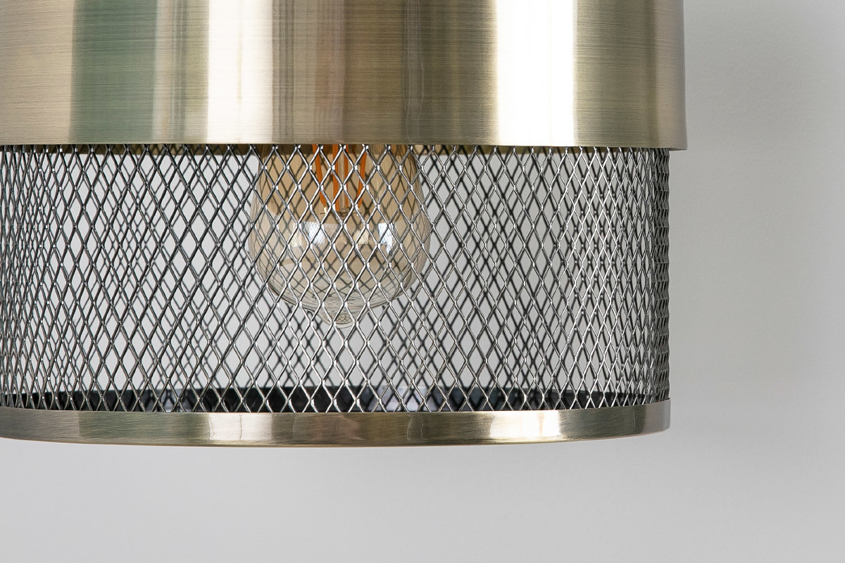 Lampada da soffitto design in metallo dorato e nero RING