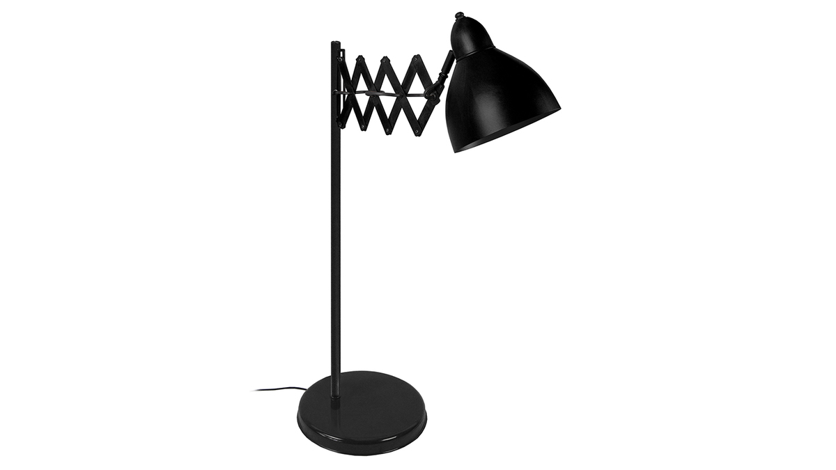 Lampada da tavolo design estensibile in acciaio Nero HARMONICA