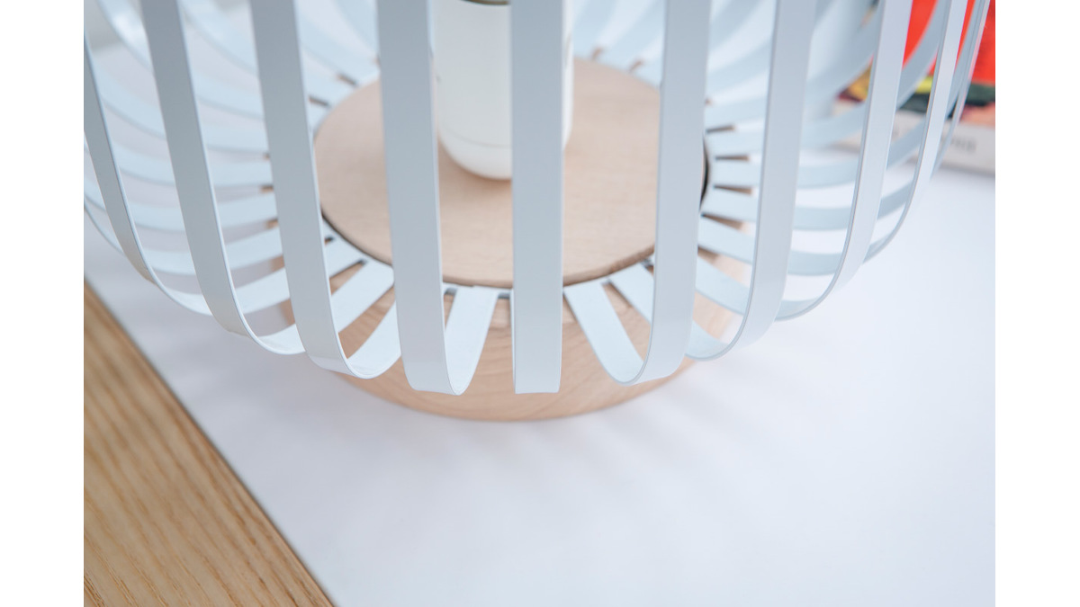 Lampada da tavolo design in acciaio Bianco ALVEOL