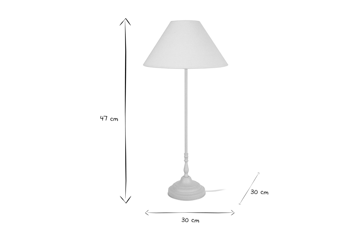 Lampada da tavolo design in acciaio Bianco con cerussa HOLIDAYS