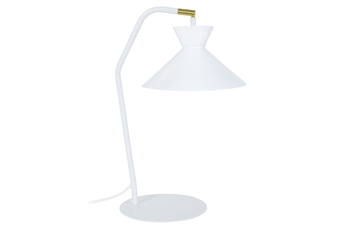 Lampada da tavolo design in acciaio Bianco LEEDS