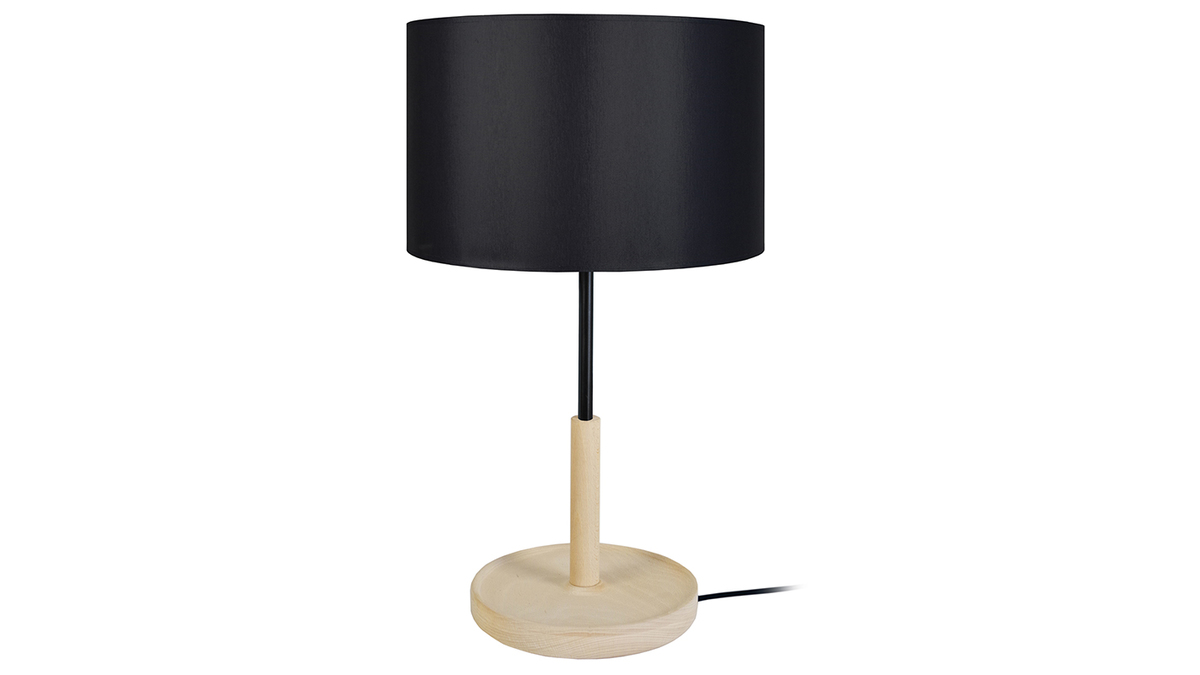 Lampada da tavolo design in legno Nero ELIOT