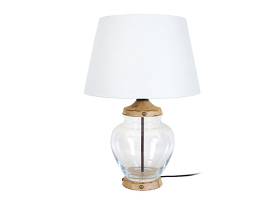 Lampada da tavolo design in vetro e legno PUKKA