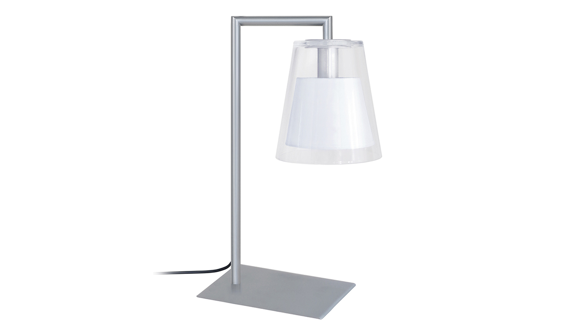 Lampada da tavolo design in vetro e metallo Bianco ACROSS