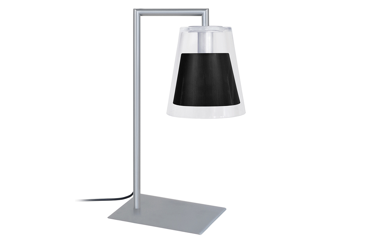 Lampada da tavolo design in vetro e metallo Nero ACROSS