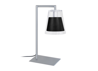 Lampada da tavolo design in vetro e metallo Nero ACROSS - Lampada da tavolo design in vetro e metallo Nero ACROSS
