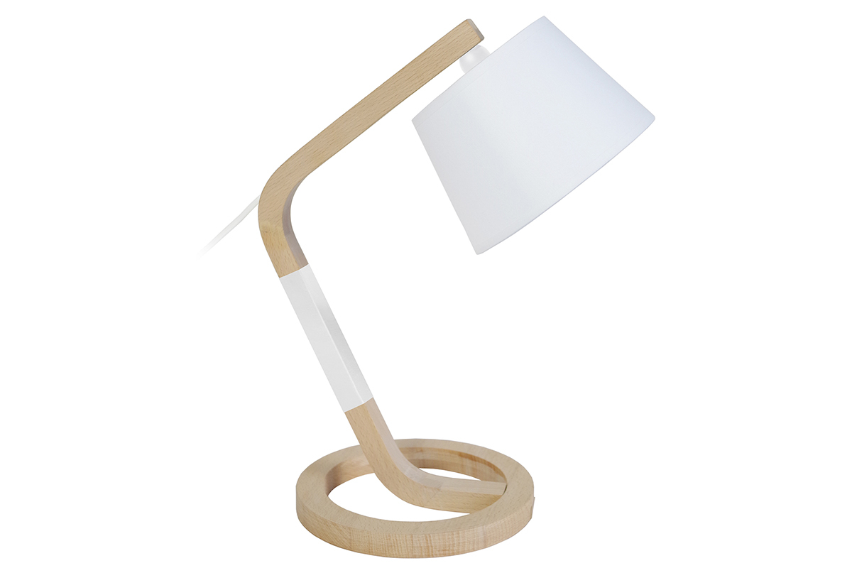 Lampada da tavolo design piede a forma di cerchio Bianco TWIST