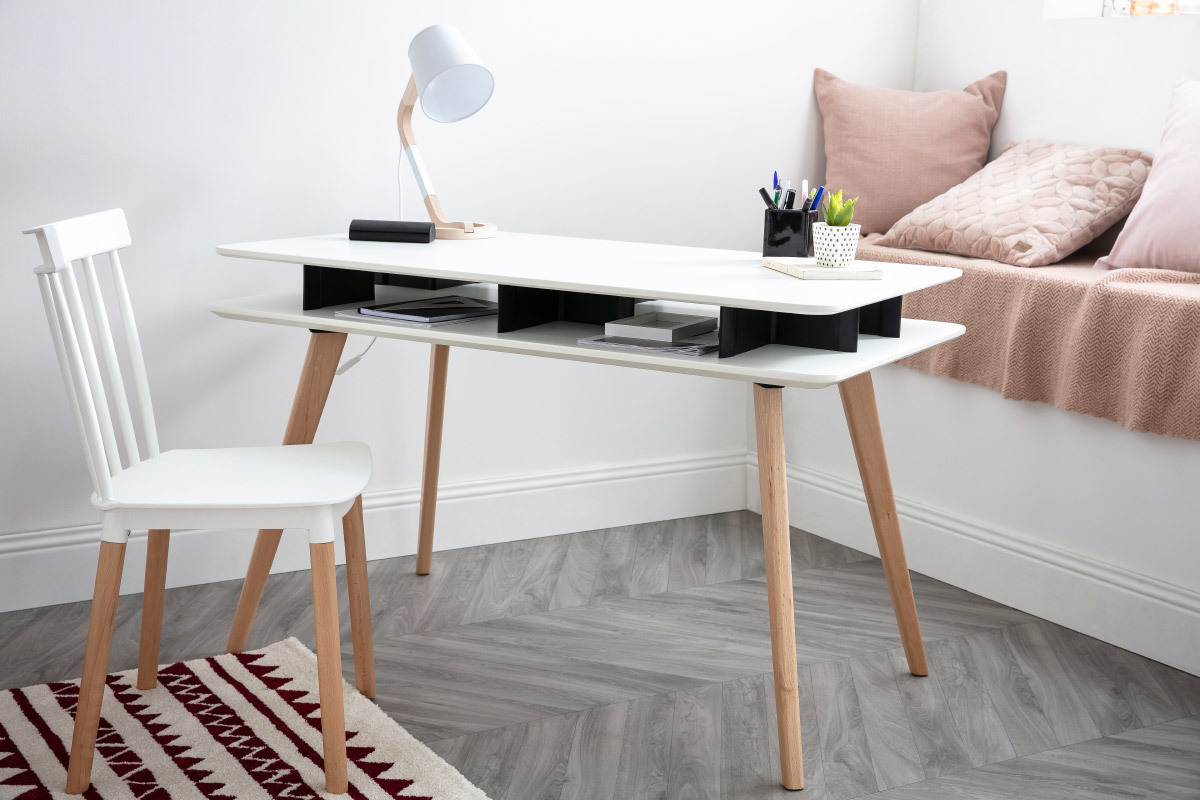 Lampada da tavolo design piede a forma di cerchio Bianco TWIST