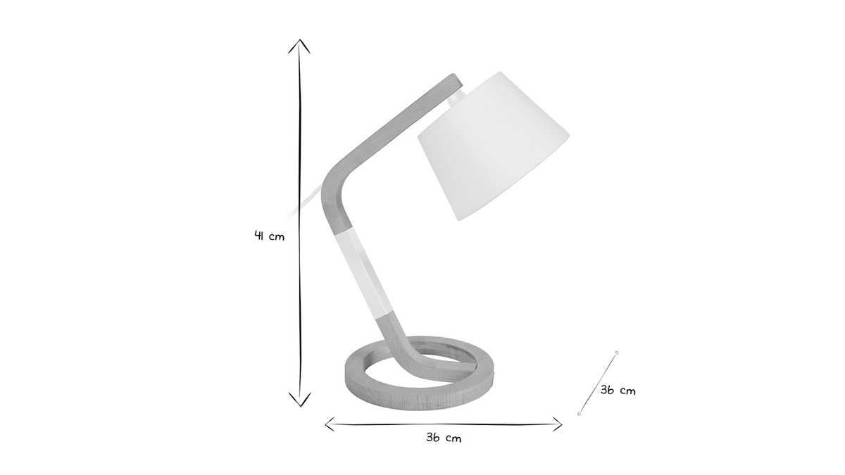 Lampada da tavolo design piede a forma di cerchio Bianco TWIST
