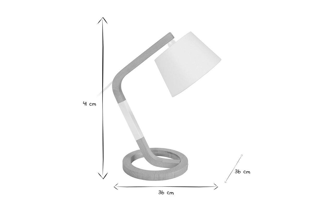 Lampada da tavolo design piede a forma di cerchio Bianco TWIST