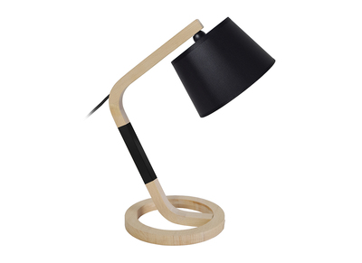 Lampada da tavolo design piede a forma di cerchio in legno Nero TWIST
