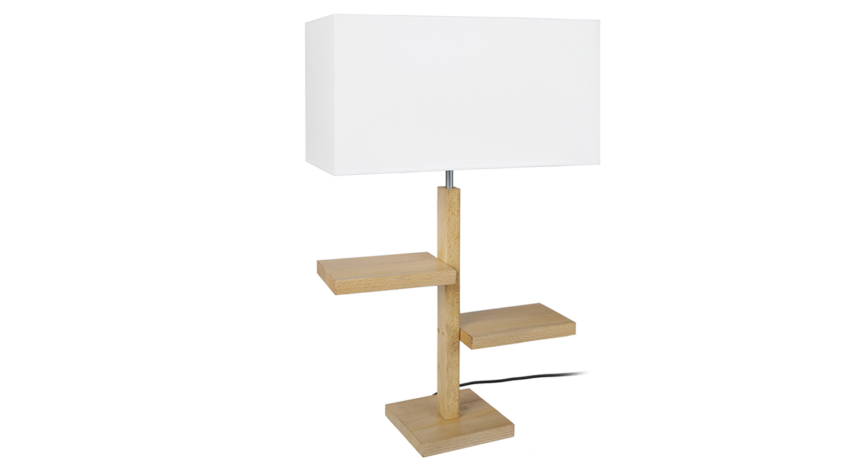 Lampada da tavolo design piedi a forma di ripiani in legno STEP