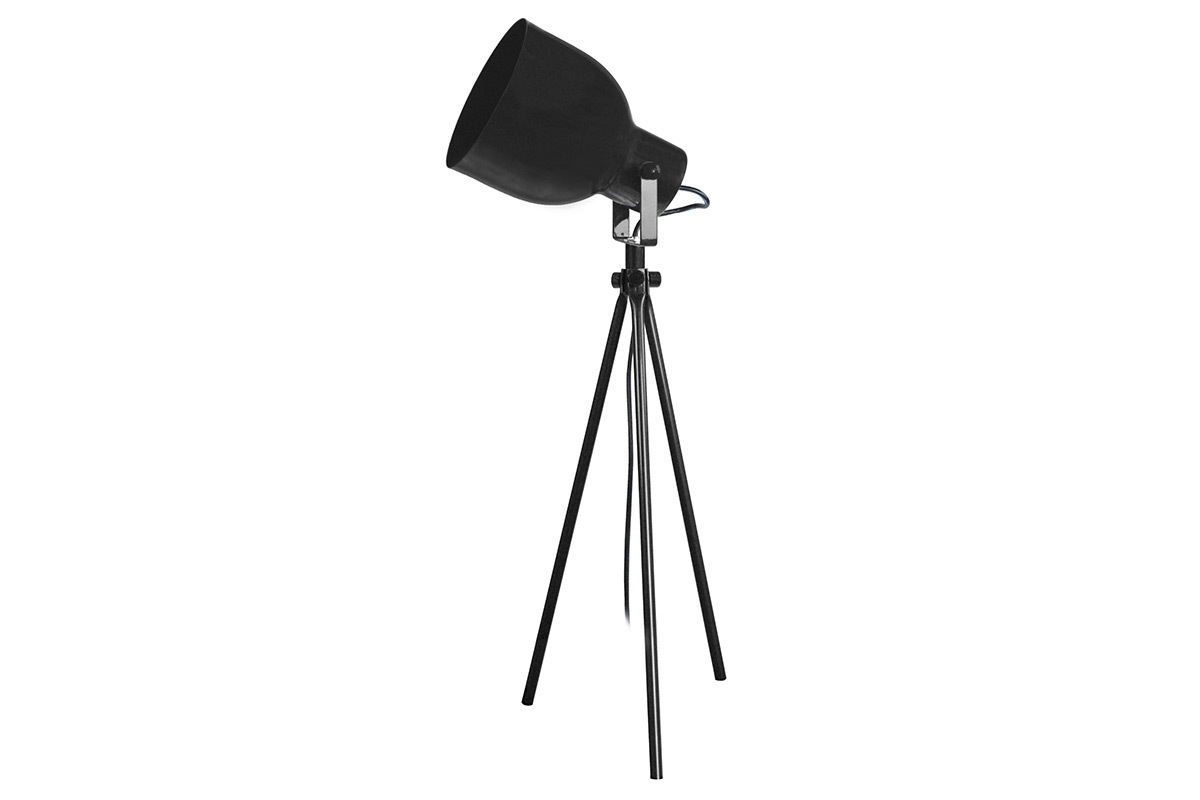 Lampada da tavolo design treppiede in acciaio Nero CITY