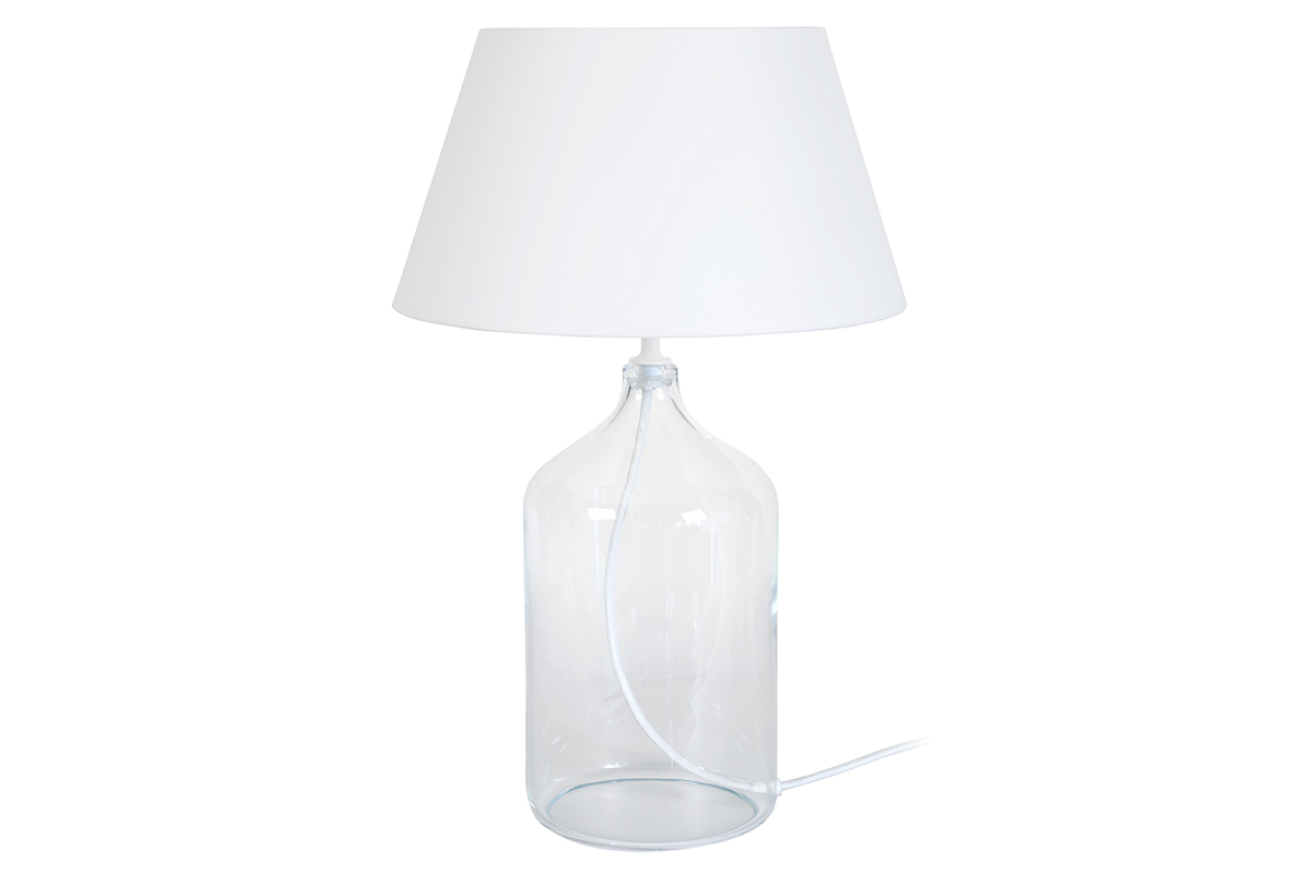 Lampada da tavolo design vetro e bianco TRAVEL