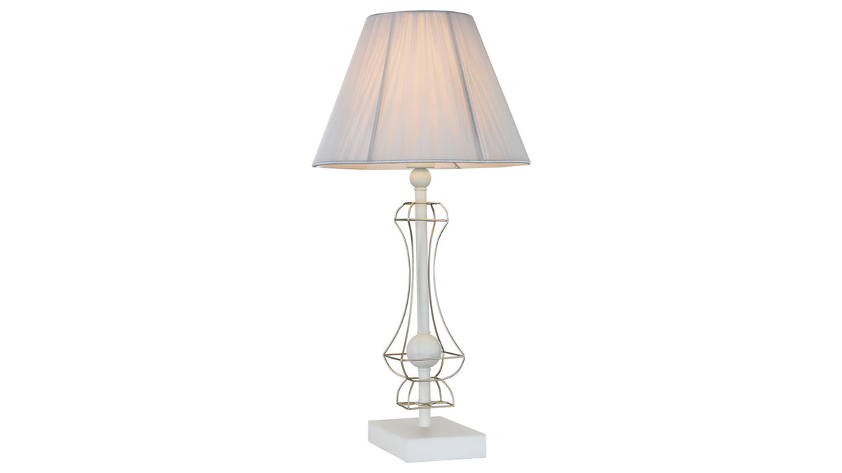 Lampada da tavolo, di design, con metallo dorato e paralume in nylon, colore: Bianco, modello: FRAME
