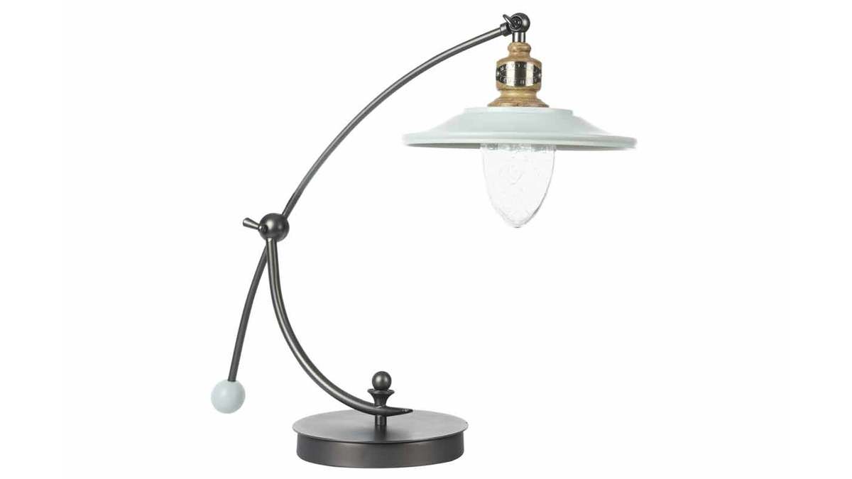 Lampada da tavolo, di design, in metallo, colore: Bianco, modello: MARVIN