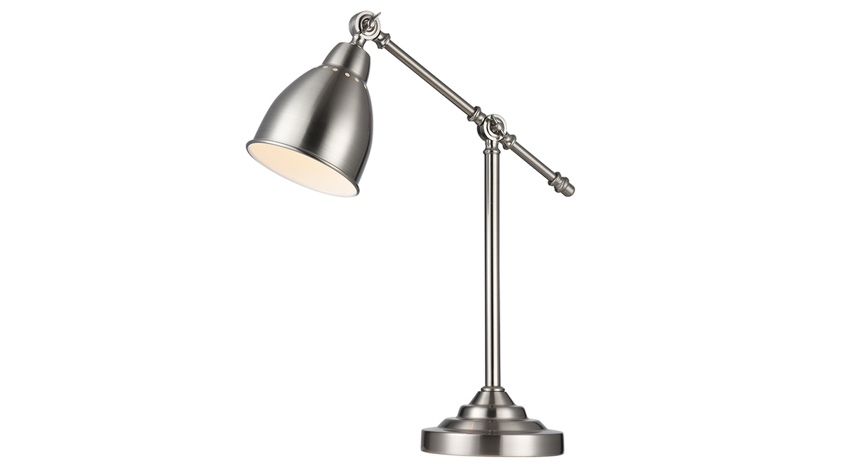 Lampada da tavolo, di design, in metallo nichel, modello: PROJECT