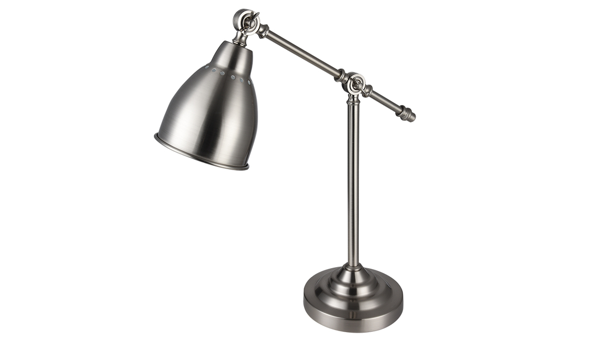 Lampada da tavolo, di design, in metallo nichel, modello: PROJECT