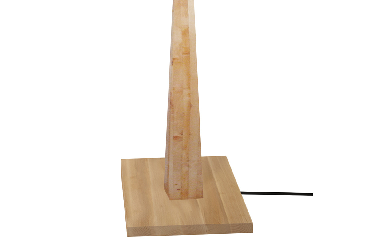 Lampada da tavolo cru con piede in legno NIDRA