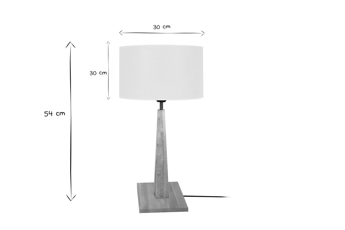 Lampada da tavolo cru con piede in legno NIDRA