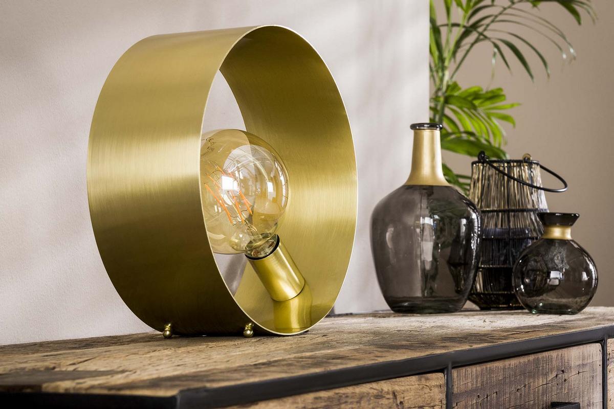 Lampada da tavolo H30 cm metallo dorato spazzolato ORIA