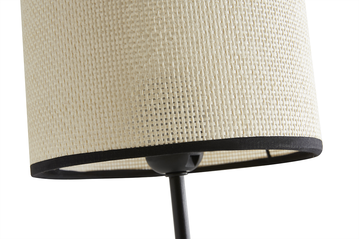 Lampada da tavolo in carta intrecciata e metallo nero ZETA