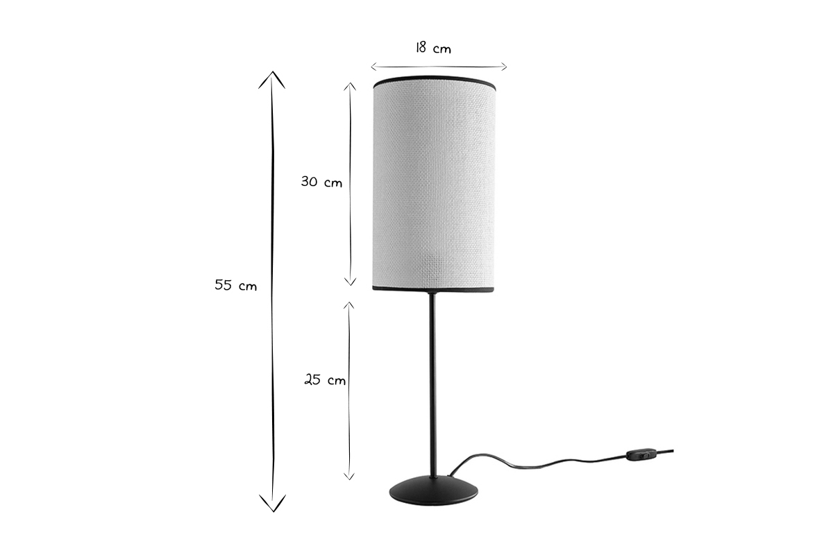 Lampada da tavolo in carta intrecciata e metallo nero ZETA