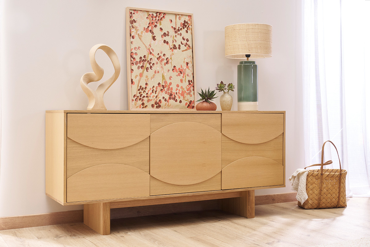 Lampada da tavolo in ceramica verde con paralume in rattan H64 cm MAJES