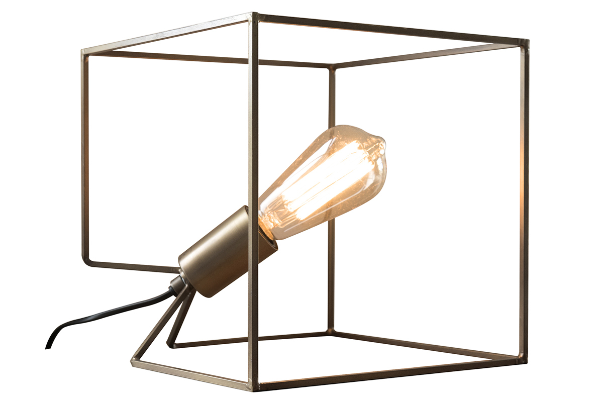 Lampada da tavolo in metallo e finitura bronzo antico CORNER
