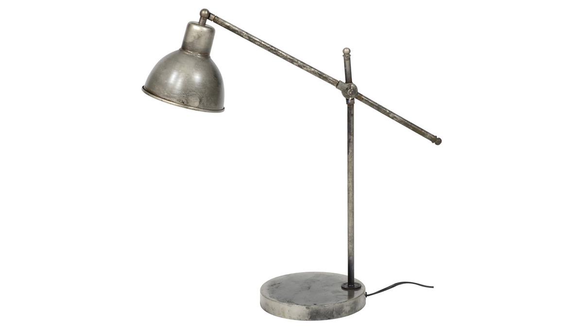Lampada da tavolo industriale in metallo antico SHELTER