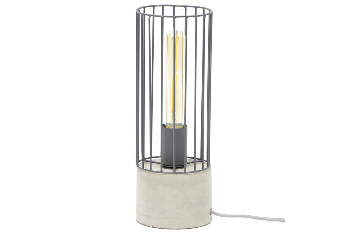 Lampada da tavolo industriale in metallo base cemento CONCRETE