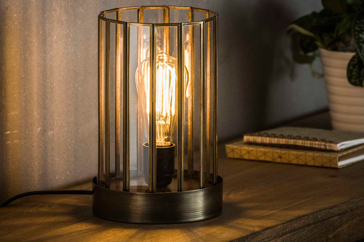 Lampada da tavolo industriale in metallo bronzo CANOPY