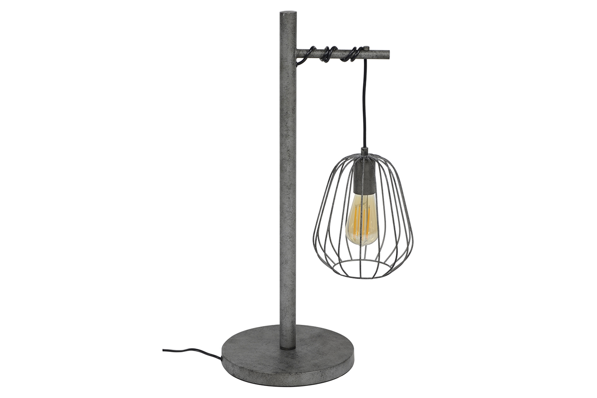 Lampada da tavolo industriale in metallo finitura argento antico JELLY