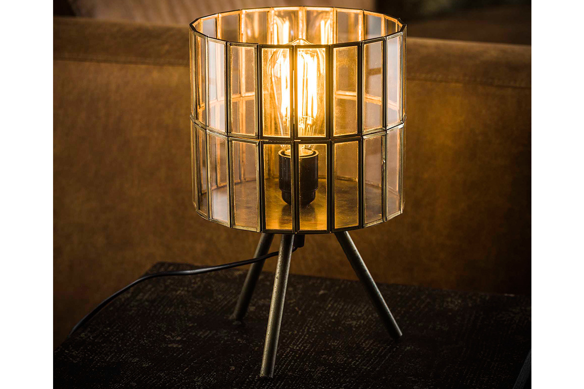 Lampada da tavolo industriale su piedi in metallo bronzo CANOPY