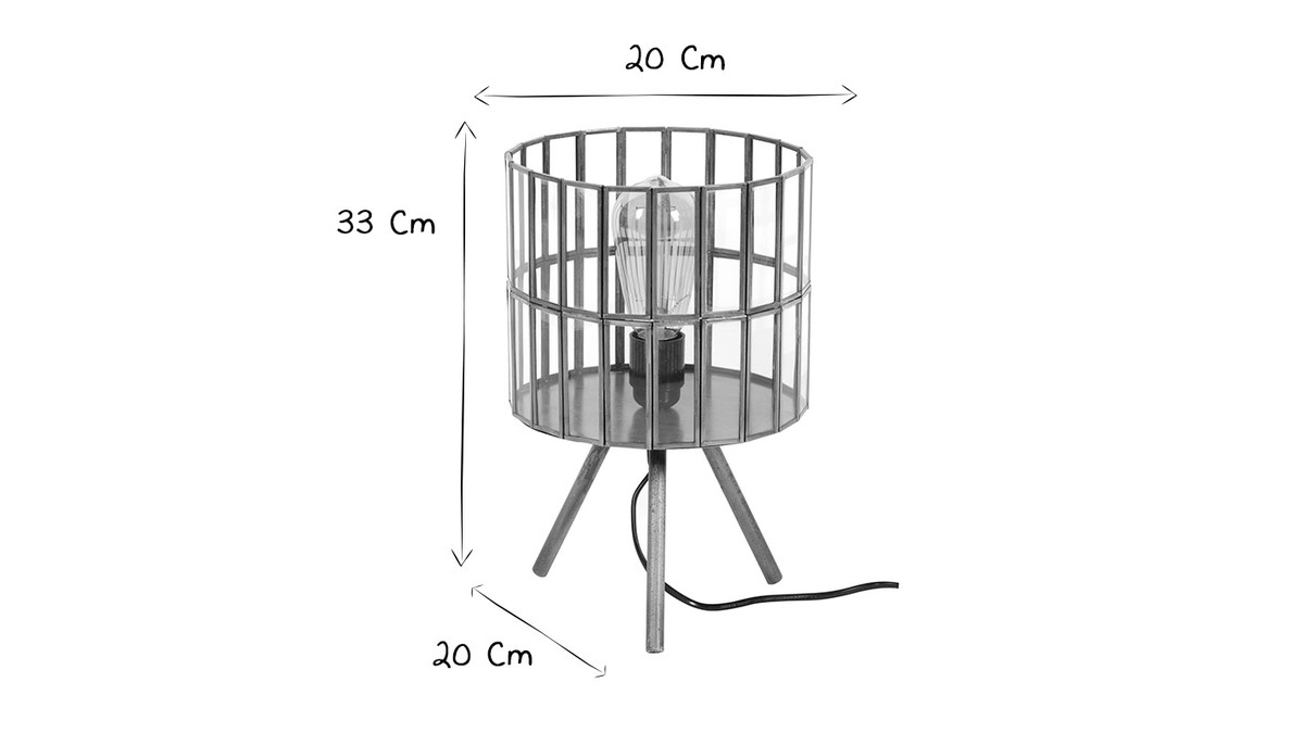 Lampada da tavolo industriale su piedi in metallo bronzo CANOPY