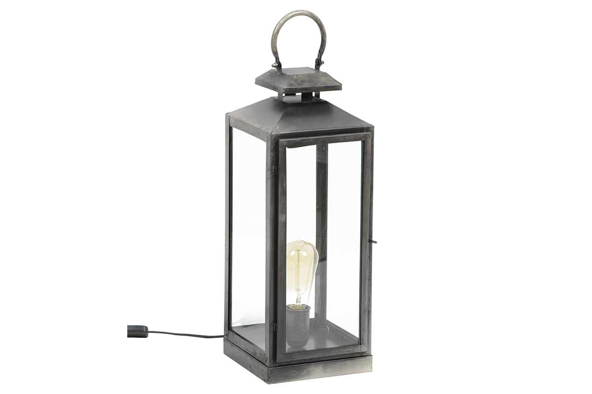 Lampada da tavolo lanterna argento antico LANTERNA